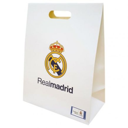 Пакет бумажный подарочный Реал Мадрид средний