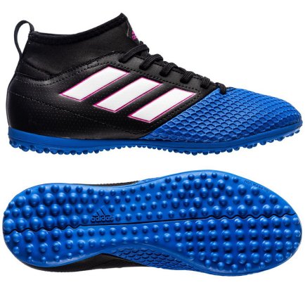 Сороконожки Adidas ACE 17.3 TF J BA9223 детские цвет: голубой/черный/белый (официальная гарантия)