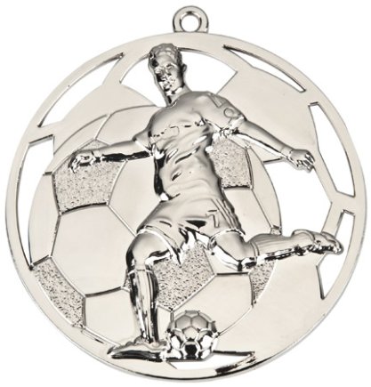 Медаль 50 мм Футболист серебро