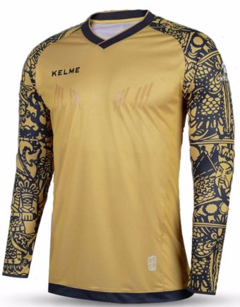 Вратарский свитер Kelme K080C-963 с длинным рукавом детский цвет: золотой/черный