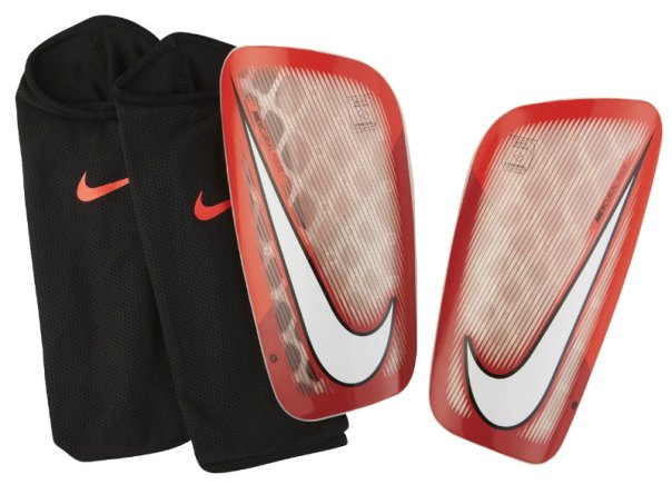 Щитки футбольные Nike NK MERC FLYLITE GRD SP2085-671 цвет: красный/чёрный