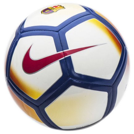 Мяч футбольный Nike Pitch FC Barcelona SC3480-100 цвет: белый/синий/желтый размер 5  (официальная гарантия)