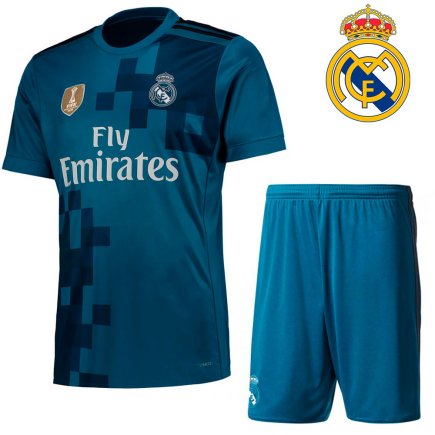 Футбольная форма REAL MADRID резервная детская цвет: синий/зеленый