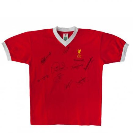 Футболка с автографом Ливерпуль победитель Кубка европейских чемпионов 1977 года