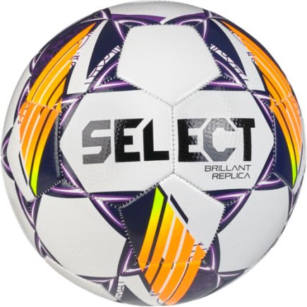Мяч футбольный Select Brillant Replica v24 (096) размер 4 цвет: бело/фиолетовый