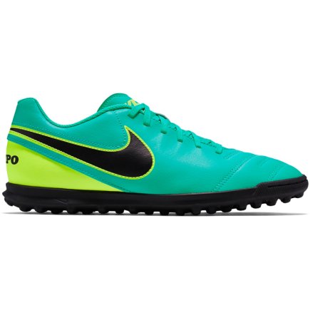 Сороконожки Nike TIEMPOX RIO III (V) TF 819194-307 детские цвет: бирюзовый/желтый (официальная гарантия)