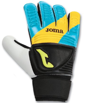 Вратарские перчатки Joma CALCIO 400014.116 цвет: черный/голубой/белый/желтый