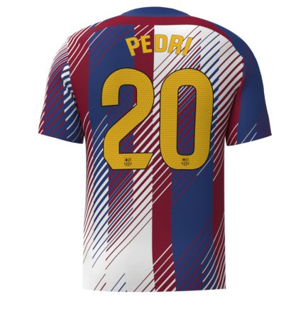 Новая Футболка Барселона Педри 20 (Barcelona Pedri 20) 2023-2024 игровая/повседневная 12222912 цвет: темно-синий