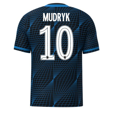 Новая Футболка Челси Мудрик 10 (Chelsea Mudryk 10) 2023-2024 игровая/повседневная 13222412 цвет: темно-синий