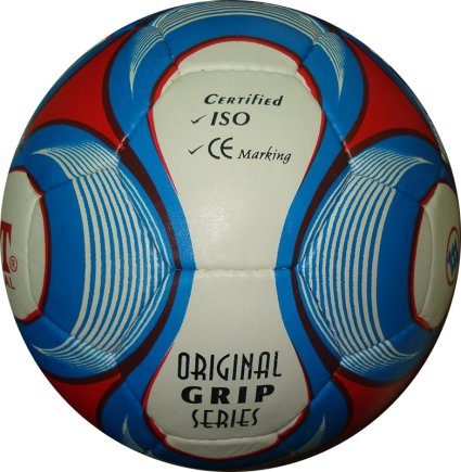 Мяч футбольный бело-сине-красный размер 5