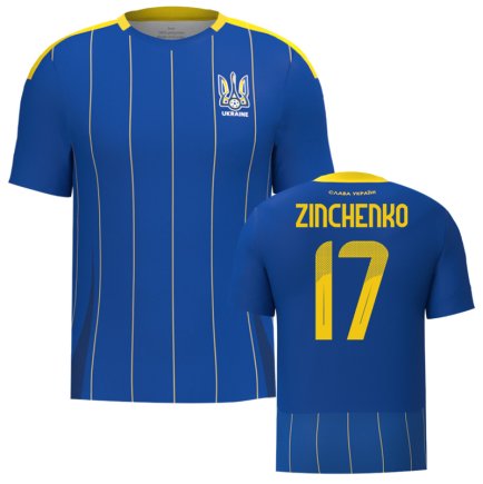 Новая Футболка Украина Зинченко 17 (Zinchenko 17 Ukraine) 2024-2025 игровая/повседневная 15225604 цвет: синий