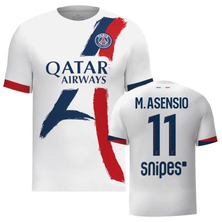 Футболка ПСЖ М. Асенсио 11 (PSG M. Asensio 11) 2024-2025 игровая/повседневная 15227810 цвет: белый