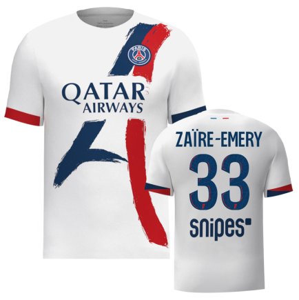 Футболка ПСЖ Заир-Эмери 33 (PSG Zaïre-Emery 33) 2024-2025 игровая/повседневная 15228210 цвет: белый