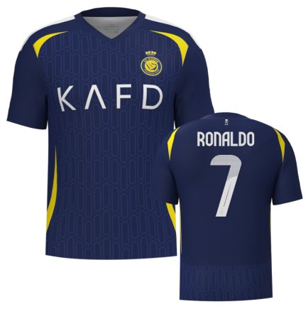 Футболка Аль-Наср Роналдо 7 (Al Nassr Ronaldo 7) 2024-2025 ігрова/повсякденна 15229012 колiр: темно-синій