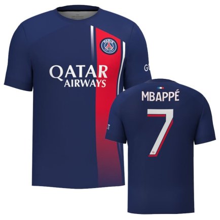 Футболка ПСЖ Мбаппе 7 (PSG Mbappe 7) 2023-2024 игровая/повседневная 11224912 цвет: темно-синий Футболка ПСЖ Мбаппе 7 (PSG Mbappe 7) 2023-2024 игровая/повседневная 11224912 цвет: темно-синий