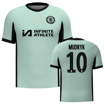 Футболка Челсі Мудрик 10 (Chelsea Mudryk 10) 2023-2024 ігрова/повсякденна 13225420 колiр: ментоловий