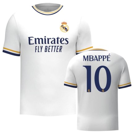 Футболка Реал Мадрид Мбаппе 10 (Real Madrid Mbappe 10) 2023-2024 ігрова/повсякденна 14227010 колiр: білий Футболка Реал Мадрид Мбаппе 10 (Real Madrid Mbappe 10) 2023-2024 ігрова/повсякденна 14227010 колiр: білий