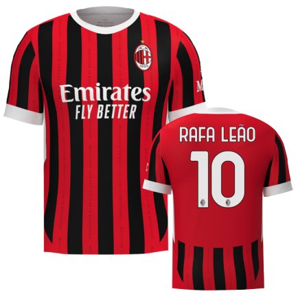 Футболка Мілан Рафаель Леао 10 (Milan Rafael Leao 10) 2024-2025 ігрова/повсякденна 15233702 колiр: червоний