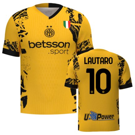 Футболка Интер Милан Лаутаро 10 (Inter Milan Lautaro 10) 2024-2025 игровая/повседневная 15234303 цвет: желтый
