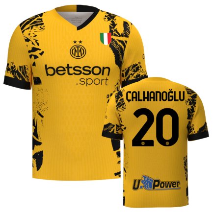 Футболка Интер Милан Чалханоглу 20 (Inter Milan Calhanoglu 20) 2024-2025 игровая/повседневная 15234703 цвет: желтый