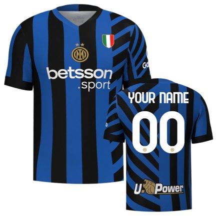 Футболка Inter Milan (Интер) 2024-2025 игровая/повседневная 15235304 цвет: синий