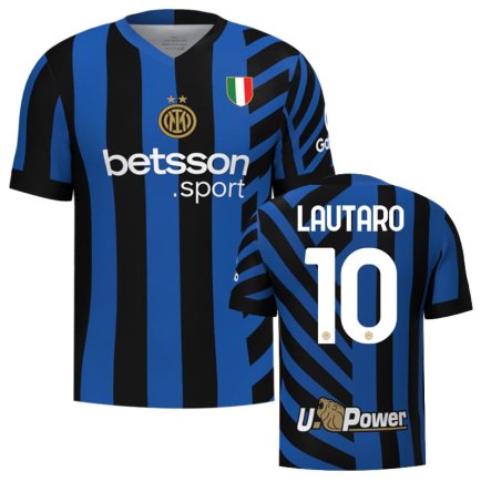 Футболка Интер Милан Лаутаро 10 (Inter Milan Lautaro 10) 2024-2025 игровая/повседневная 15235704 цвет: синий