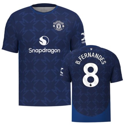 Футболка Манчестер Юнайтед Фернандес 8 (Manchester United Fernandes 8) 2024-2025 игровая/повседневная 15241412 цвет: темно-синий