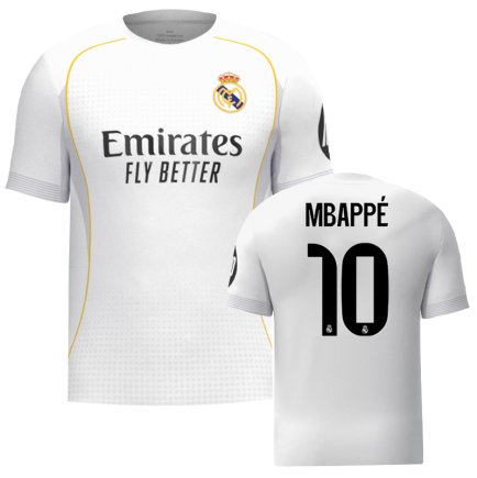 Новая Футболка Реал Мадрид Мбаппе 10 (Real Madrid Mbappe 10) 2025-2026 игровая/повседневная 15243910 цвет: белый