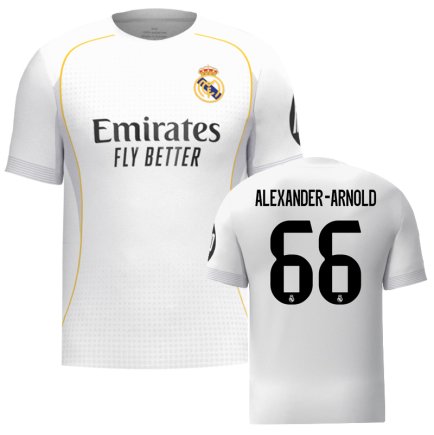 Новая Футболка Реал Мадрид Александер-Арнольд 66 (Liverpool Alexander-Arnold 66) 2025-2026 игровая/повседневная 15244710 цвет: белый