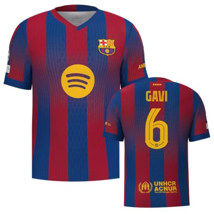 Новая Футболка Барселона Гави 6 (Barcelona Gavi 6) 2025-2026 игровая/повседневная 15245912 цвет: темно-синий