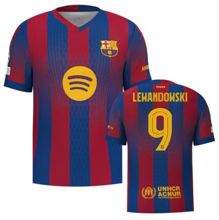 Новая Футболка Барселона Левандовски 9 (Barcelona Lewandowski 9) 2025-2026 игровая/повседневная 15246912 цвет: темно-синий