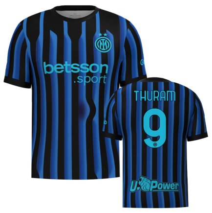 Новая Футболка Интер Милан Тюрам 9 (Inter Milan Thuram 9) 2025-2026 игровая/повседневная 16251004 цвет: синий