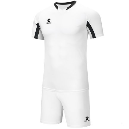 Комплект футбольной формы Kelme LEON 7351ZB3130.9103 детский цвет: белый/черный 