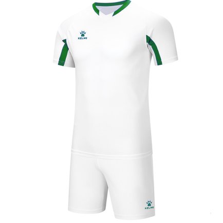 Комплект футбольной формы Kelme LEON 7351ZB3130.9105 детский цвет: белый/зеленый 
