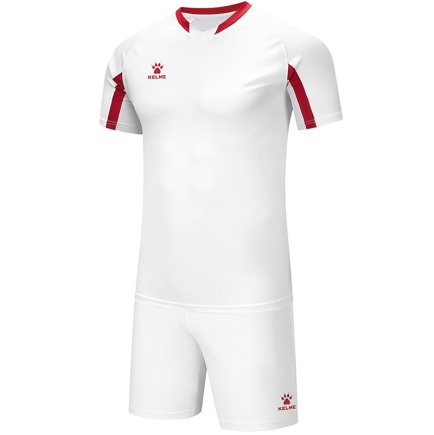 Комплект футбольной формы Kelme LEON 7351ZB3130.9107 детский цвет: белый/красный 