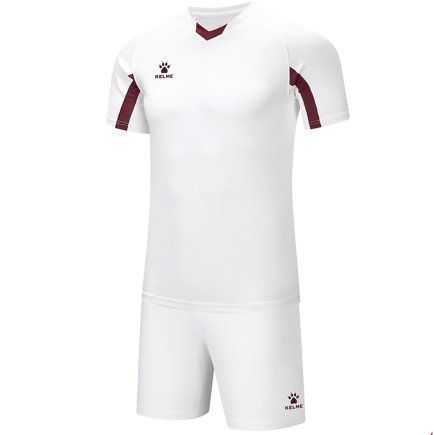 Комплект футбольной формы Kelme LEON 7351ZB3130.9158 детский цвет: белый/бордовый 