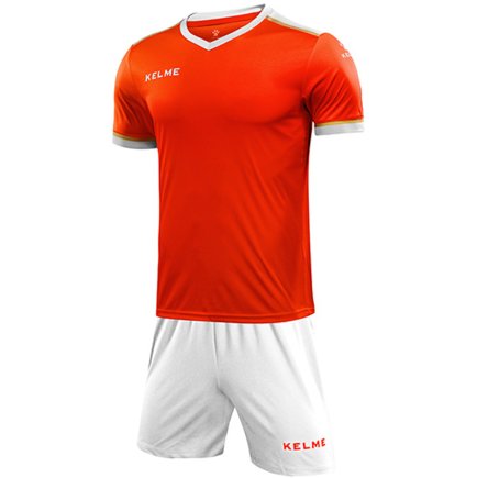 Комплект футбольной формы Kelme SEGOVIA детский 8351ZB3158.9910 цвет: оранжевый/белый 