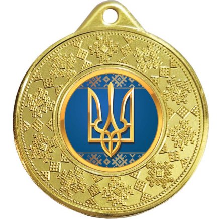 Медаль Вышиванка 50 мм золото с жетоном