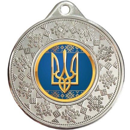 Медаль Вышиванка 50 мм серебро с жетоном