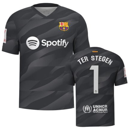 Новая Вратарская футболка Барселона Тер Стеген 1 (Barcelona Ter Stegen 1) 2023-2024 игровая/повседневная 14221401 цвет: черный