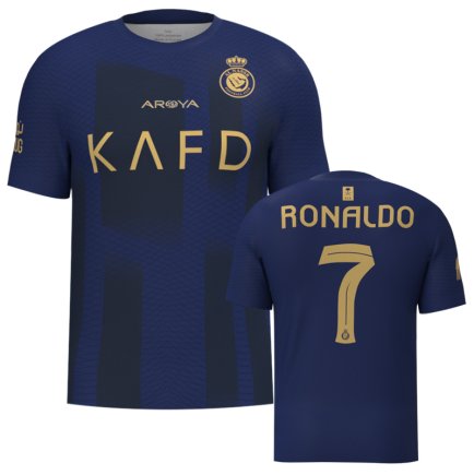 Футболка Аль-Наср Роналдо 7 (Al Nassr Ronaldo 7) 2023-2024 игровая/повседневная 14224212 цвет: темно-синий