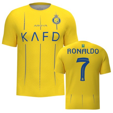 Футболка Аль-Наср Роналдо 7 (Al Nassr Ronaldo 7) 2023-2024 игровая/повседневная 14224503 цвет: желтый