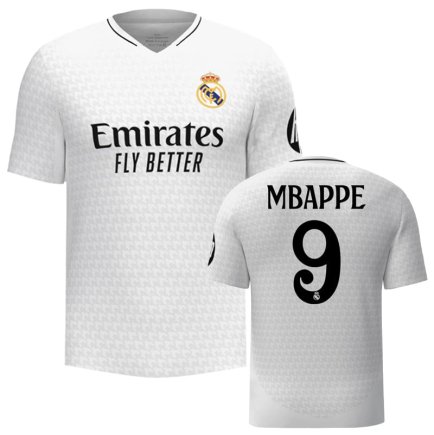 Футболка Реал Мадрид Мбаппе 9 (Real Madrid Mbappe 9) 2024-2025 игровая/повседневная 14228010 цвет: белый