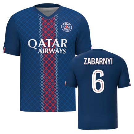 Новая Футболка ПСЖ Забарный 6 (PSG Zabarnyi 6) 2025-2026 игровая/повседневная 16257212 цвет: темно-синий