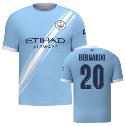 Новая Футболка Манчестер Сити Бернарду 20 (Manchester City Bernardo 20) 2025-2026 игровая/повседневная 16258411 цвет: голубой