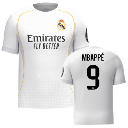 Новая Футболка Реал Мадрид Мбаппе 9 (Real Madrid Mbappe 9) 2025-2026 игровая/повседневная 15243910-1 цвет: белый