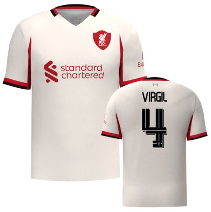 Новая Футболка Ливерпуль Вирджил 4 (Liverpool Virgil 4) 2025-2026 игровая/повседневная 16259810 цвет: белый