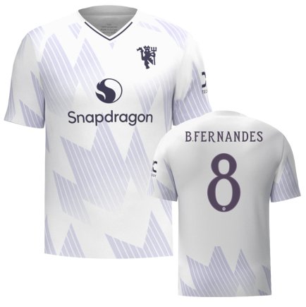 Нова Футболка Манчестер Юнайтед Фернандес 8 (Manchester United Fernandes 8) 2025-2026 ігрова/повсякденна 16260310 колiр: білий