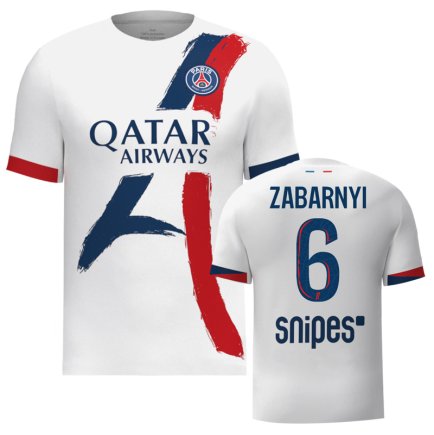 Новая Футболка ПСЖ Забарный 6 (PSG Zabarnyi 6) 2025-2026 игровая/повседневная 16264310 цвет: белый