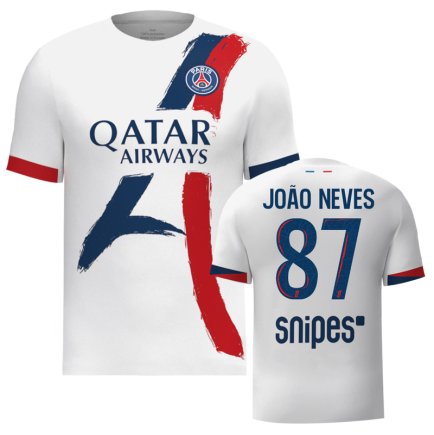 Новая Футболка ПСЖ Жоау Невеш 87 (PSG João Neves 87) 2026 игровая/повседневная 16264510 цвет: белый